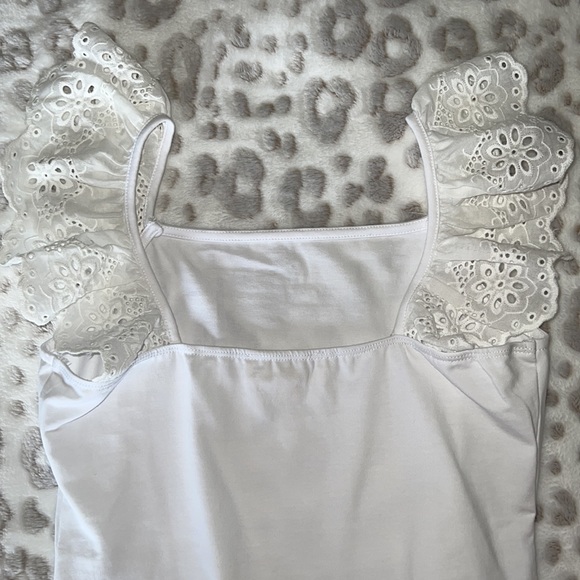 NWOT syd & STONE White Eyelet Bodysuit - Picture 4 of 5